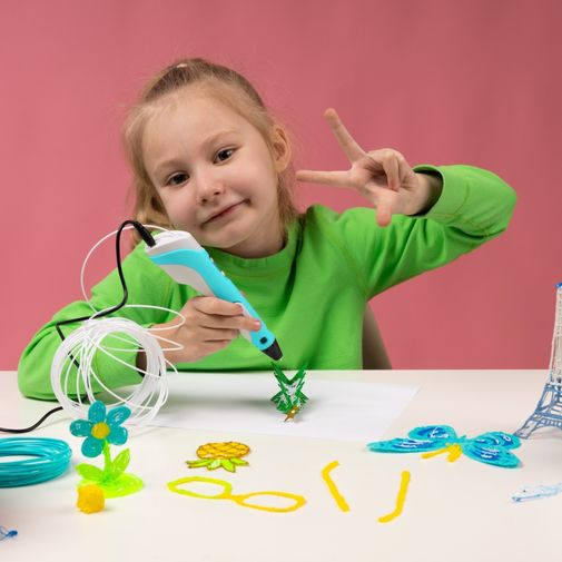 3D ручка пластик в комплекте (Голубая)