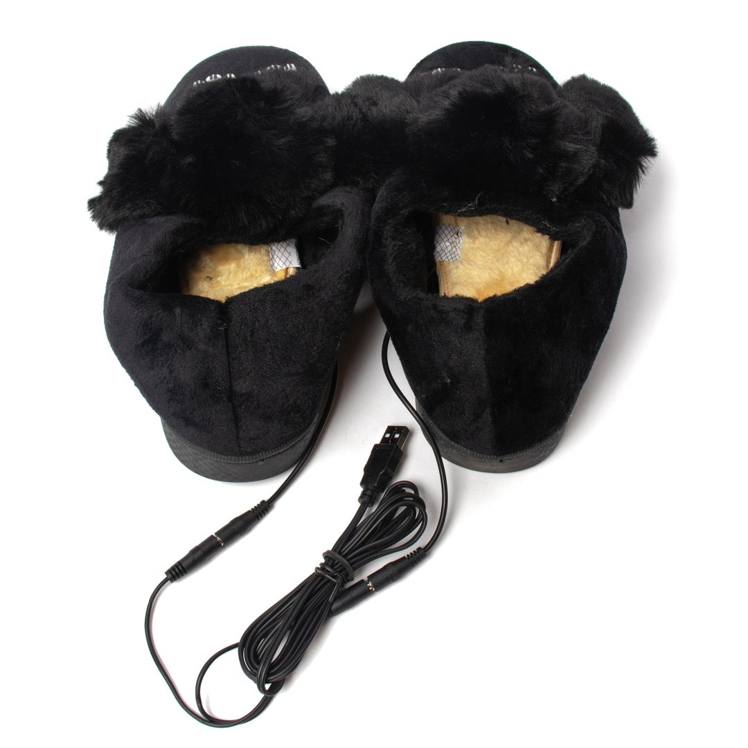 Тапочки с подогревом от USB Черные кролики Тапочки с подогревом от USB Черные кролики