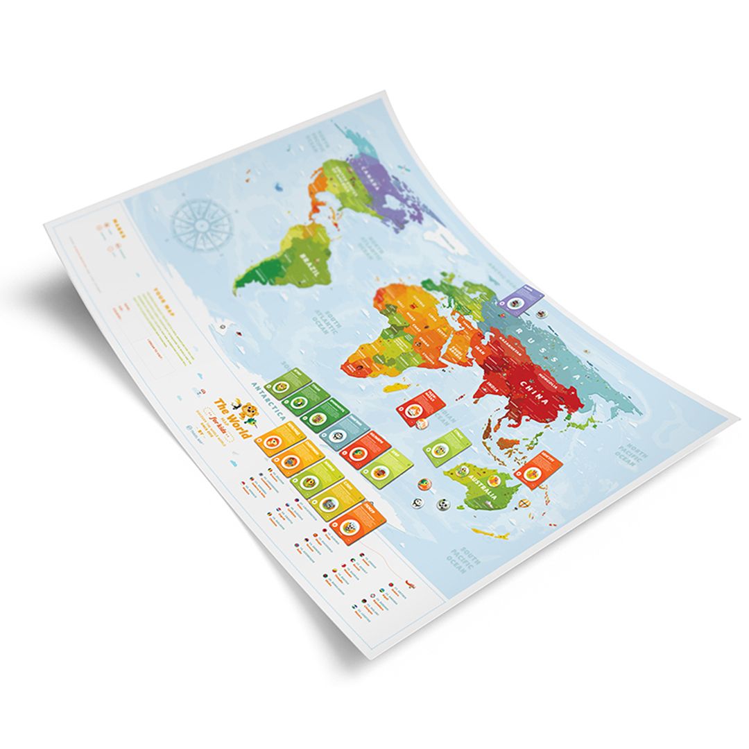 Развивающая карта мира для детей Travel Map Kids Animal (на английском)