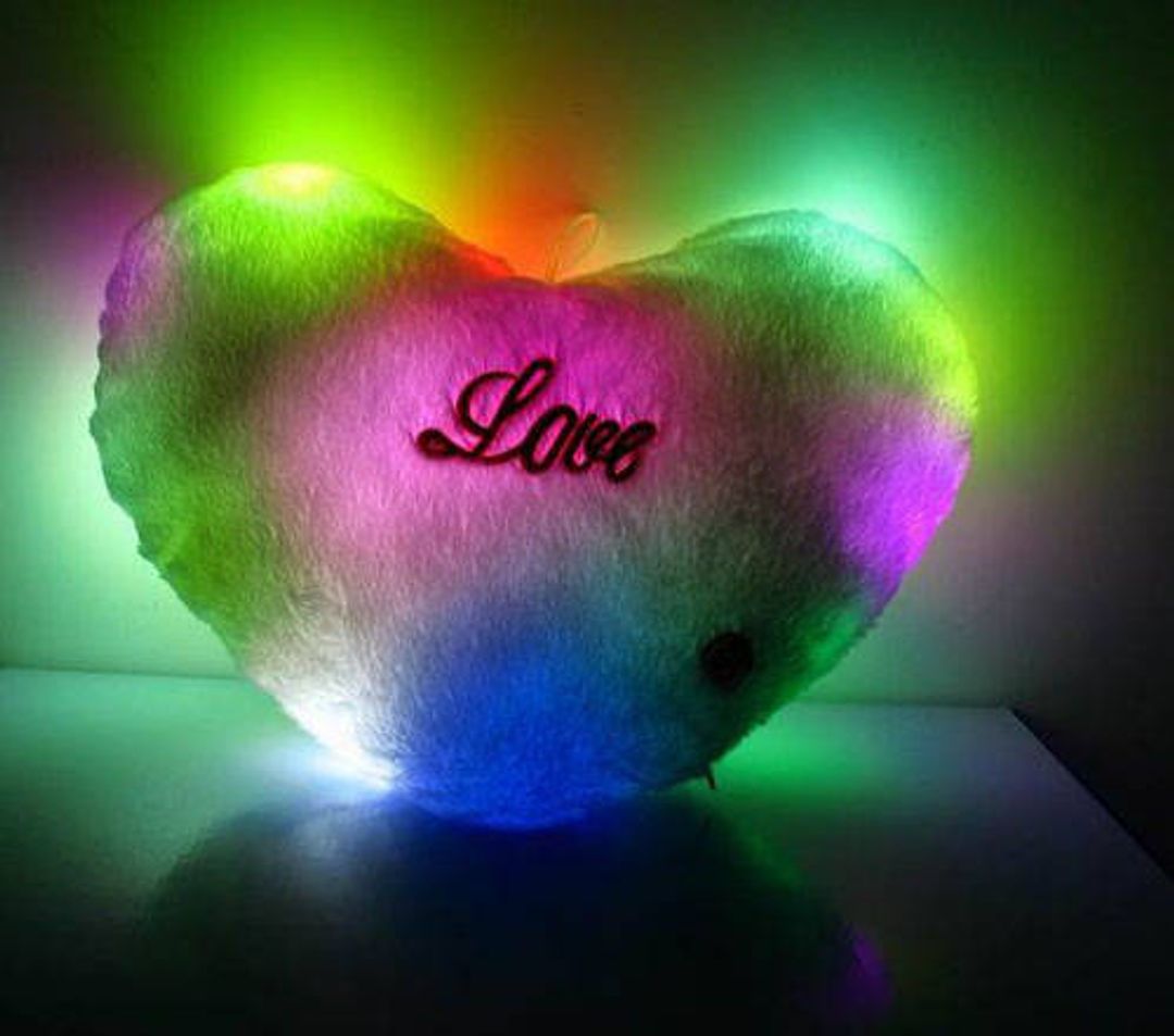 Светящаяся подушка Сердечко Голубое Светящаяся подушка Сердечко Голубое