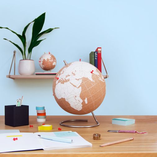 Пробковый мини-глобус Mini Cork Globe (белый)