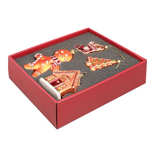 Набор ёлочных украшений Ginger celebration из коллекции New Year Essential, 4 шт.