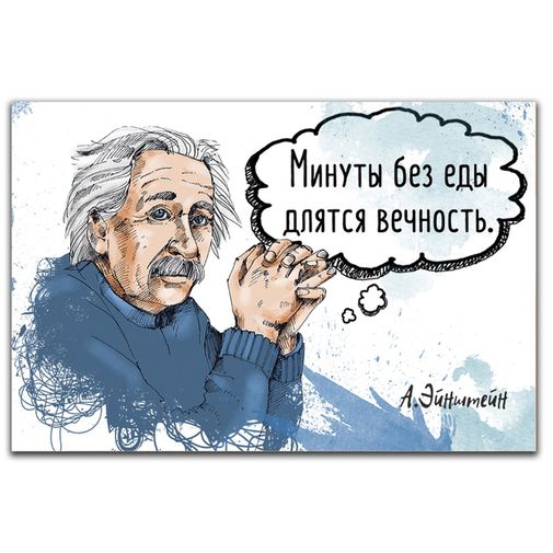 Магнит Эйнштейн Минуты без еды длятся вечность
