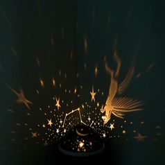 Вращающийся Ночник звездного неба с единорогом