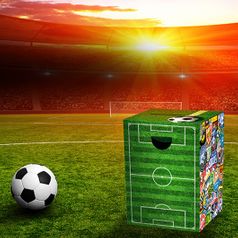 Складной картонный табурет Футбол Soccer