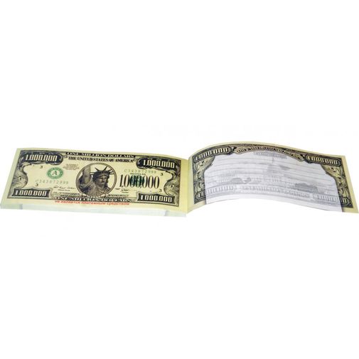 Блокнот Пачка 1000000$ в развороте Блокнот Пачка 1000000$ в развороте