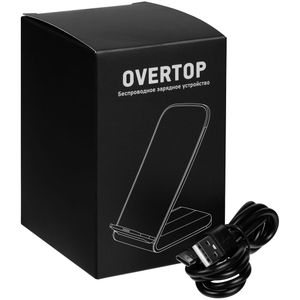 Беспроводное зарядное устройство с быстрой зарядкой Overtop (Черное)