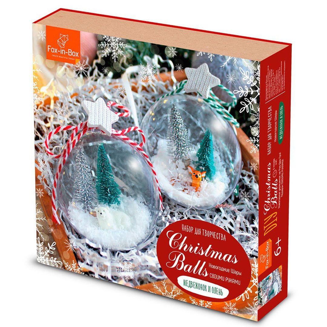 Набор для творчества Елочные шары Медвежонок и олень Набор для творчества Елочные шары Медвежонок и олень