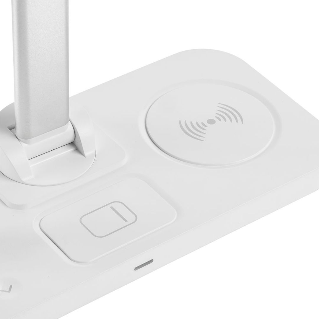 Настольная лампа с беспроводной зарядкой Power Light (белый)