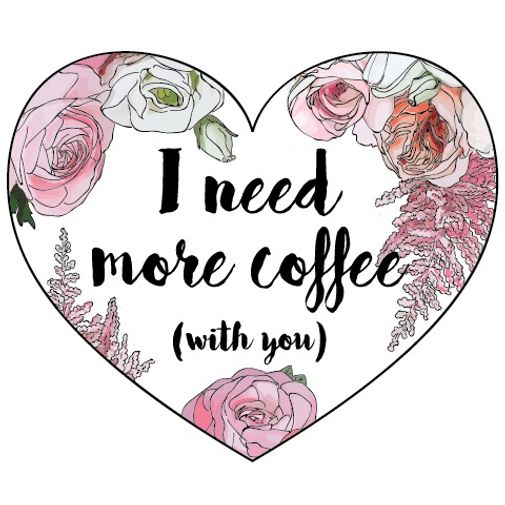 Открытка Сердечко I need more coffee (with you)