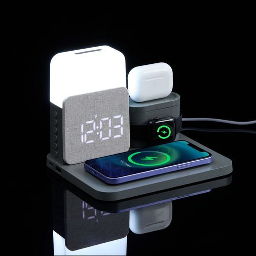 Зарядная станция с часами и подсветкой Large Charge ver.2 (серый)