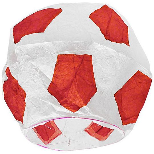Летающий фонарик Футбольный мяч (Красный с белым)