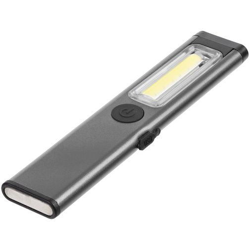 Фонарик-факел аккумуляторный Wallis с магнитом (серый)