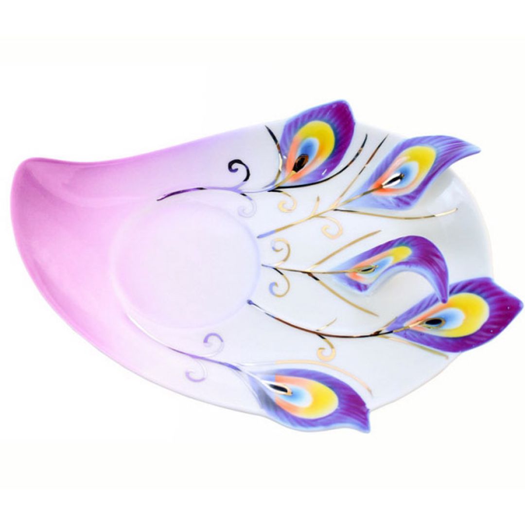 Кружка с блюдцем и ложкой Жар-птица (Фиолетовая) Блюдце Кружка с блюдцем и ложкой Жар-птица (Фиолетовая) Блюдце