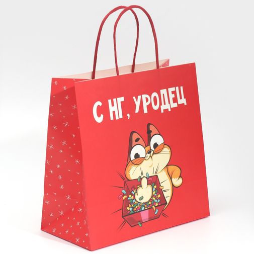 Подарочный пакет Уродец (22 х 22 х 11 см)