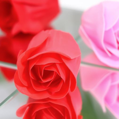 Набор мыльные розочки красные оттенки (12 шт)