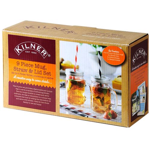 Набор из 2-х кружек и 4-х трубочек Kilner