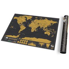 Карманная скретч-карта мира Deluxe edition (на английском)