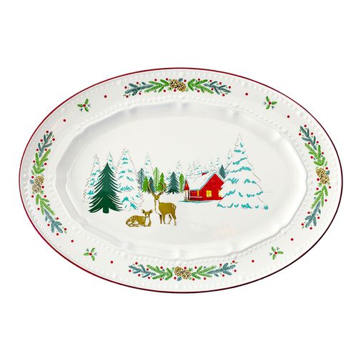 Блюдо сервировочное Nordic winter из коллекции New Year Essential, 34,6х24 см Блюдо сервировочное Nordic winter из коллекции New Year Essential, 34,6х24 см