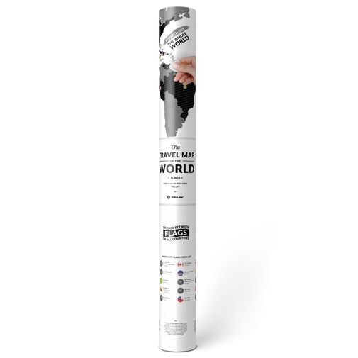 Скретч-карта мира Travel Map Flags World (на английском)