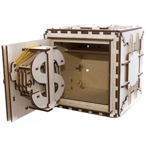 Механический 3D Пазл Ugears Сейф Полностью деревянный