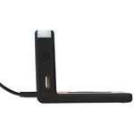 Часы настольные с беспроводным зарядным устройством Pitstop (черный)