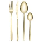 Набор столовых приборов Pure, золотистые глянцевые, 24 пред.