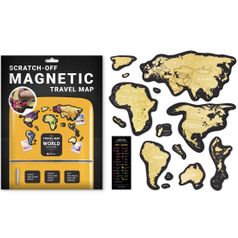 Магнитная Скретч-карта мира Travel Map Magnetic World
