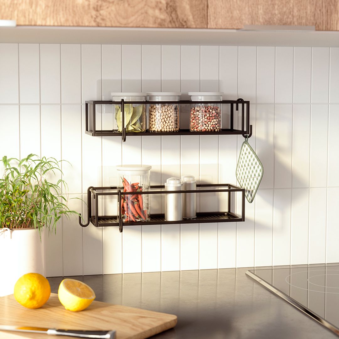 Набор из 2-х полок для ванной Cubiko (Черные)