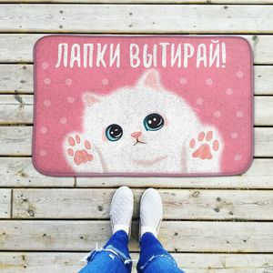 Коврик для входной двери Лапки вытирай