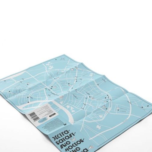 Путеводитель Экстравагантные московские дома В развернутом виде, сторона с картой Путеводитель Экстравагантные московские дома В развернутом виде, сторона с картой