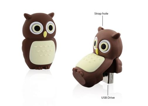 Флешка Сова Коричневая 8 Гб
