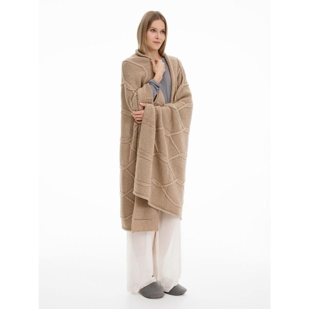 Плед Curve Verve (бежевый меланж) Плед Curve Verve (бежевый меланж)