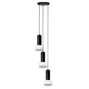 Светильник подвесной каскадный Fungus, 15х25 см, 3 плафона, белый/черный Светильник подвесной каскадный Fungus, 15х25 см, 3 плафона, белый/черный