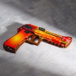 Деревянный Пистолет, стреляющий резинками (Оранжевый)