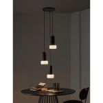 Светильник подвесной каскадный Fungus, 15х25 см, 3 плафона, белый/черный