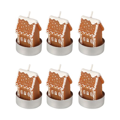 Набор декоративных свечей Gingerbread houses из коллекции New Year Essential, 6 шт.