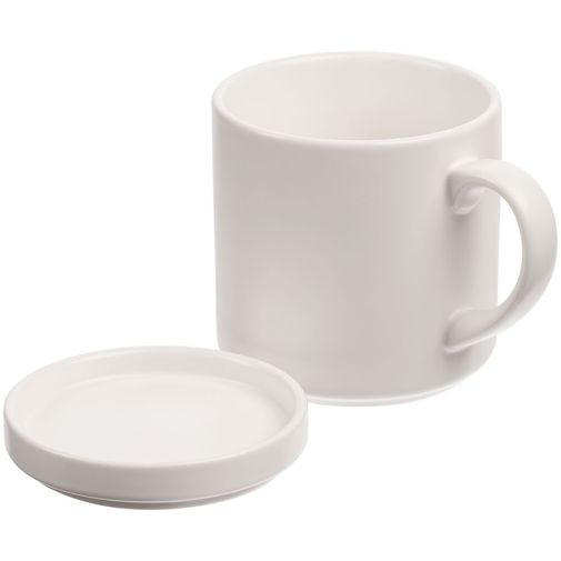 Кружка с подогревом и беспроводной зарядкой Dual Base Plus (Белая)