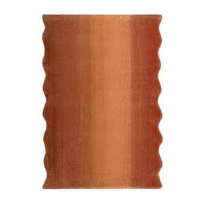 Ковер из шерсти Over Horizon терракотового цвета из коллекции Trendy Ruffles, 60x90 см