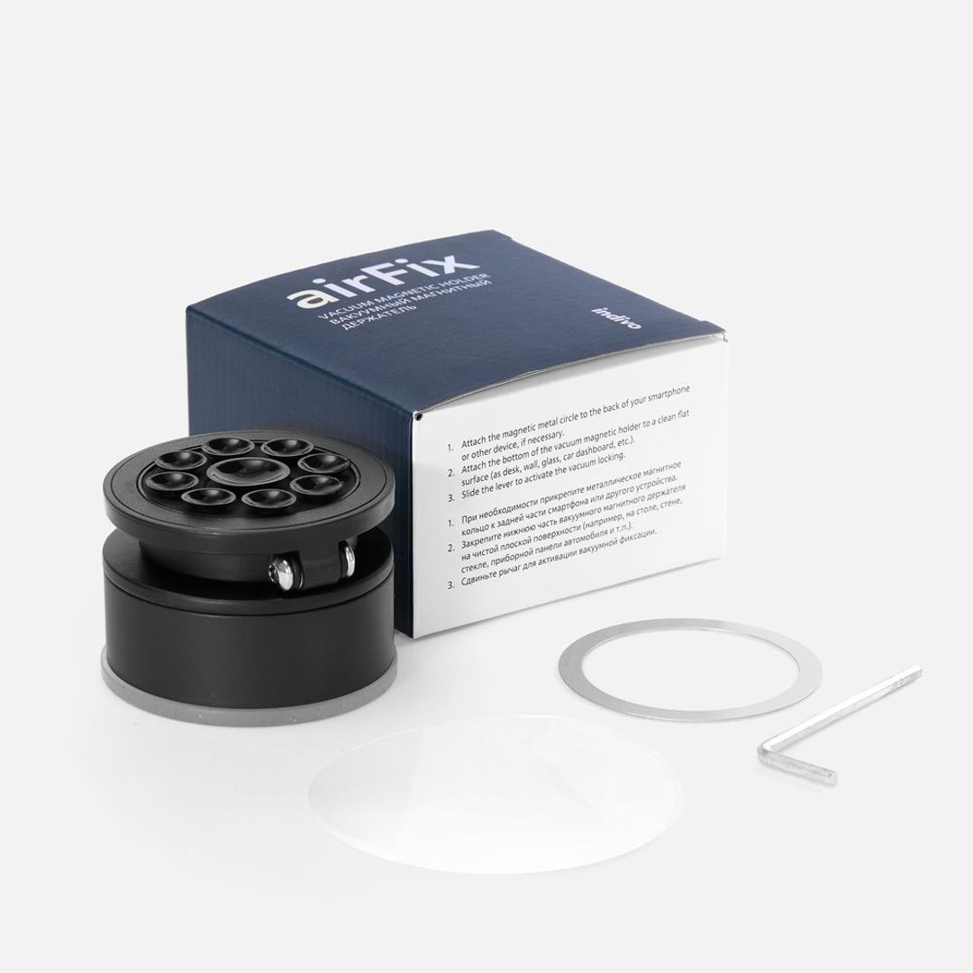 Вакуумная магнитная подставка airFix (черный с серым) Вакуумная магнитная подставка airFix (черный с серым)