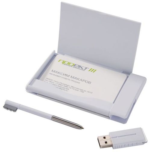 Флешка Футляр для визиток с ручкой 8 Гб Флешка Футляр для визиток с ручкой 8 Гб