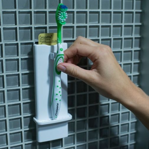 Держатель зубной щетки Напоминатель о приеме таблеток Как закрепить щетку