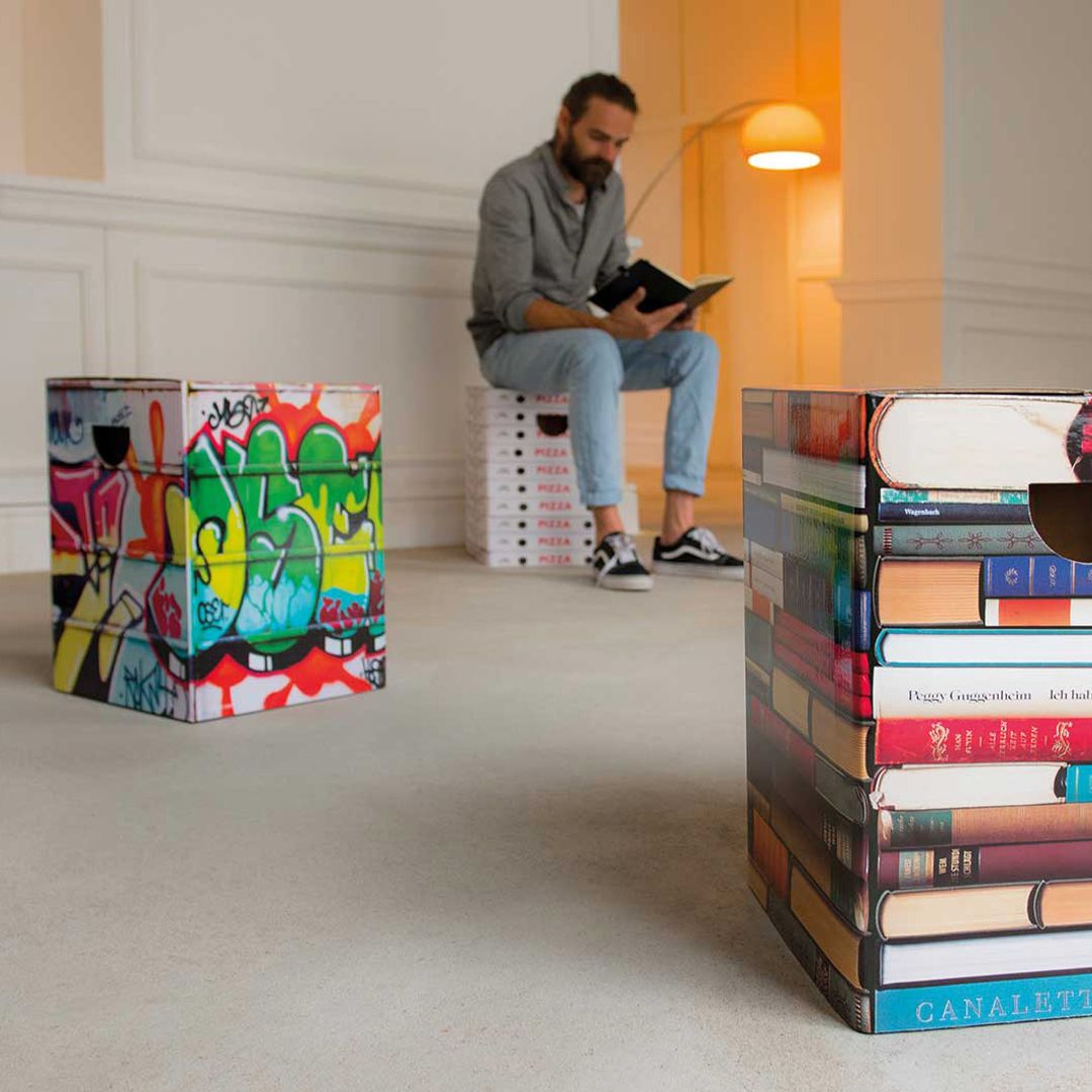 Складной картонный табурет Graffiti