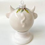 Фарфоровый елочный шар Коровка Елочка (ручная роспись)