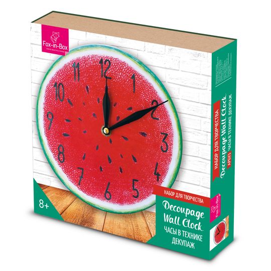 Набор для творчества Часы в технике декупаж Арбуз Набор для творчества Часы в технике декупаж Арбуз