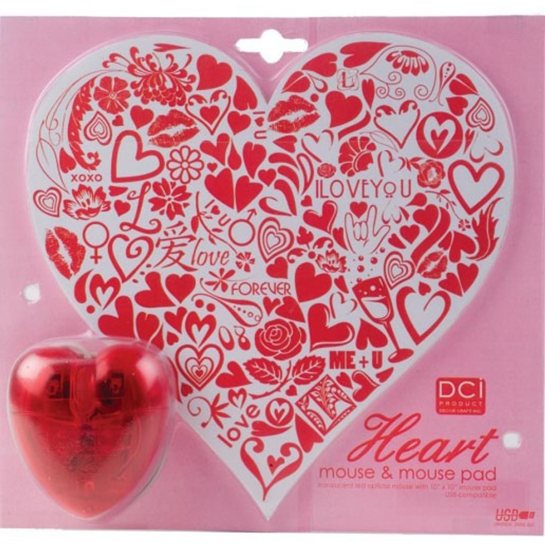 Мышь с ковриком Сердечко Мышь с ковриком Сердечко