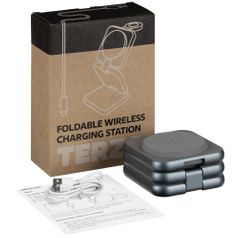 Складная станция беспроводной зарядки Terza (серебристый)