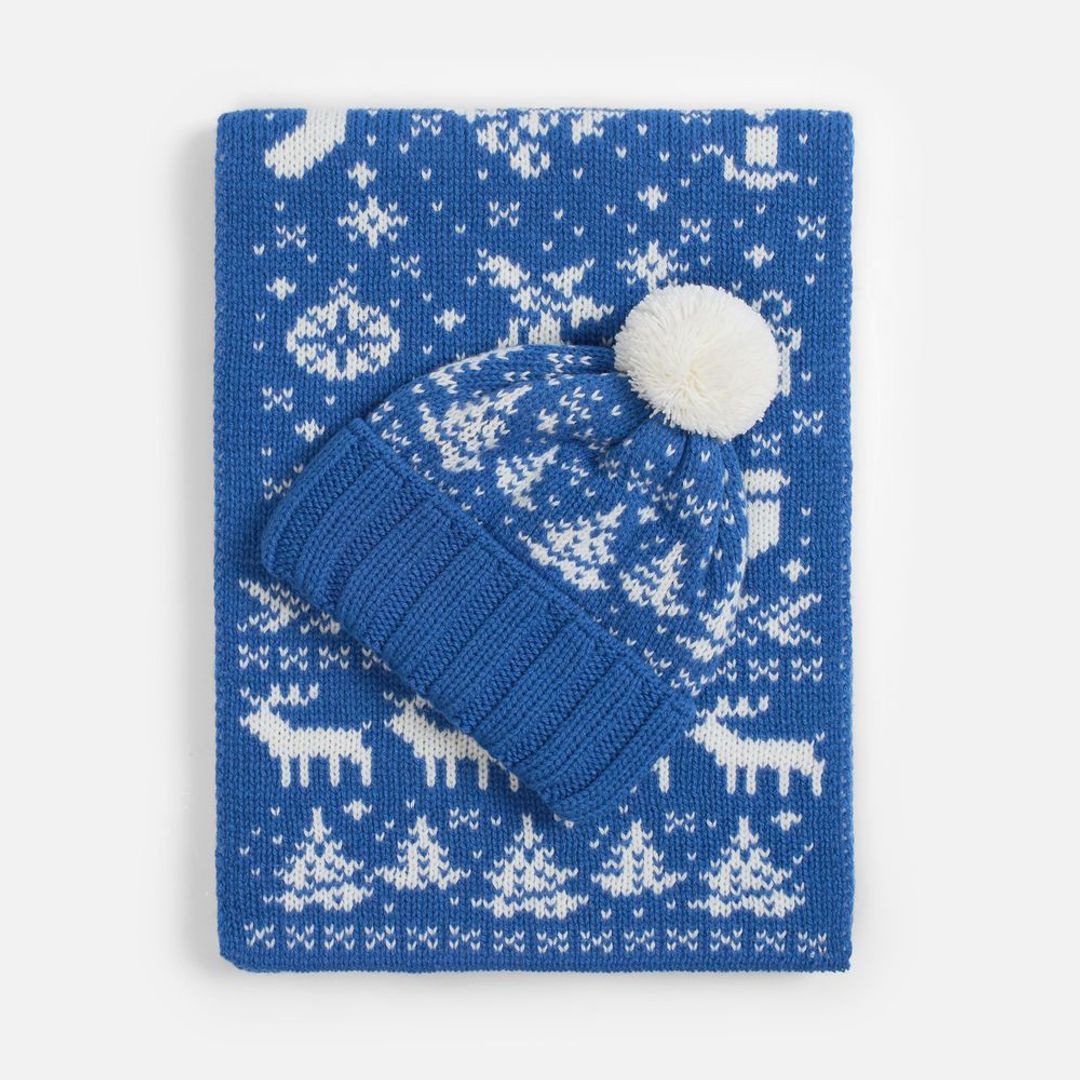 Шапка Holidale (синяя с молочным) Шапка Holidale (синяя с молочным)