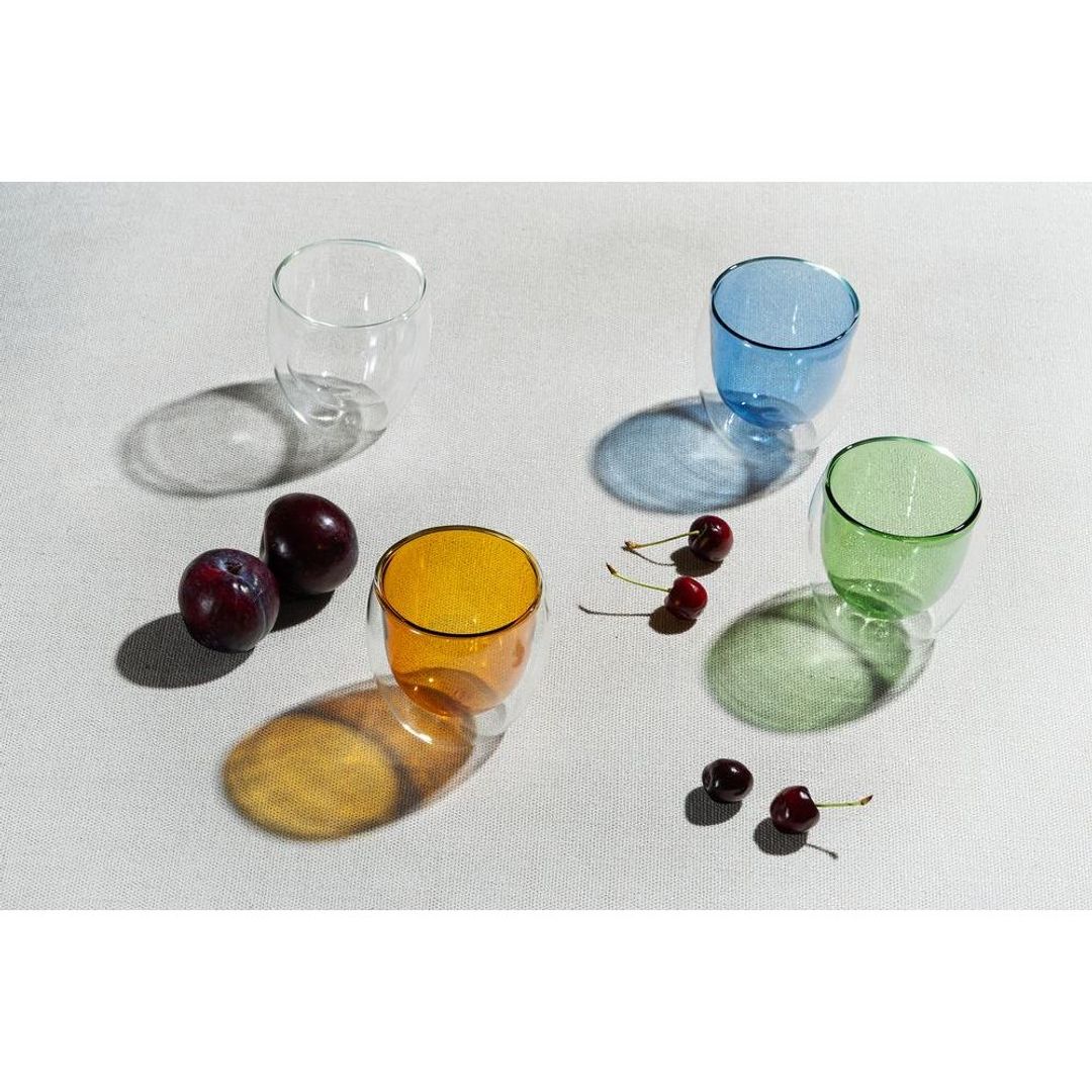 Стакан с двойными стенками Glass Bubble (Синий) Стакан с двойными стенками Glass Bubble (Синий)