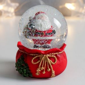 Стеклянный шар Дед Мороз с мешком подарков